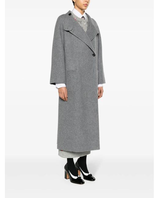 Thom Browne Gray Wool-Blend Maxi Coat