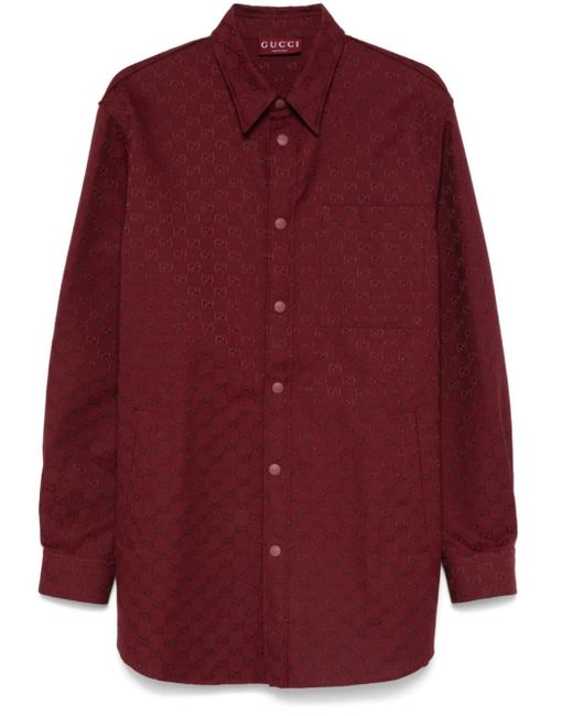 メンズ Gucci GG キャンバス シャツ Red