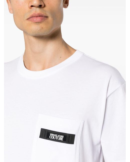 Camiseta con parche del logo Versace de hombre de color White