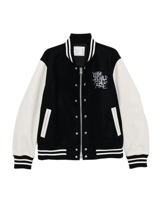 Sacai Black Where The Wild Thing Are Bomber Jacket for men