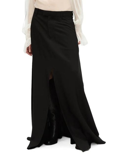 Ann Demeulemeester Maxi-Rok Met Split in het Black