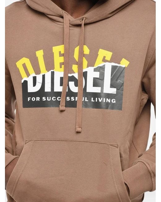 DIESEL Black Ginn Logo-Printed Drawstring Hoodie for men