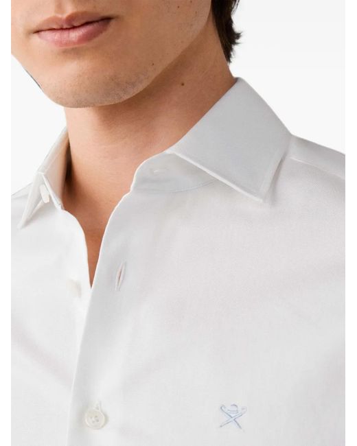 Hackett White Chemise À Logo Brodé for men