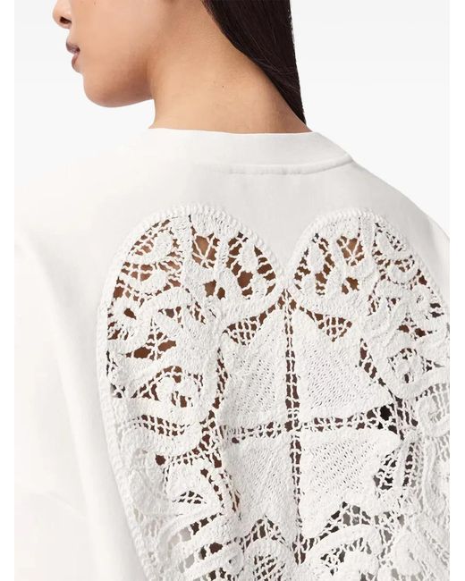AllSaints White Esme Lila Oversized Long Sleeve Sweatshirt