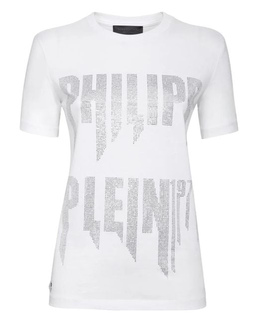 Logo-Embellished T-Shirt di Philipp Plein in White