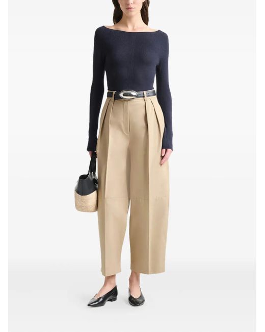 Altuzarra Natural Pleated Gabardine Trousers