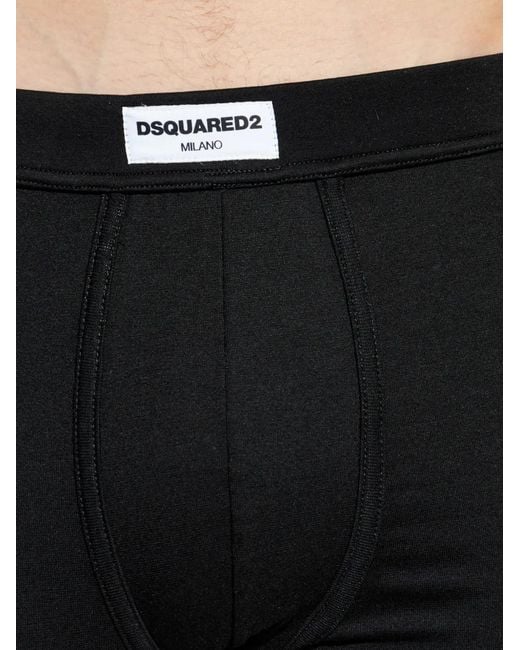 DSquared² Black Logo-Patch Boxers for men