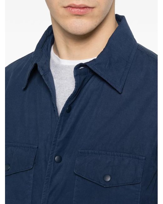 Aspesi Blue Surchemise Mod. 13 À Poche Poitrine for men