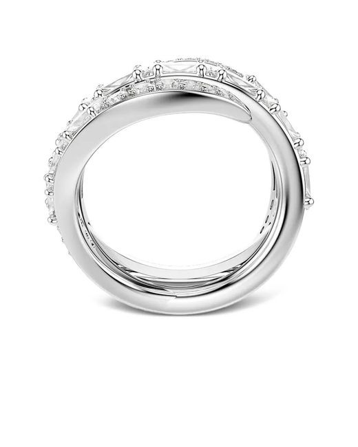 Swarovski White Crystal-Embellished Wrap Rings