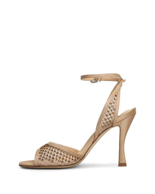 Chantal Metallic Crystal-Embellished Mesh-Panel Sandals