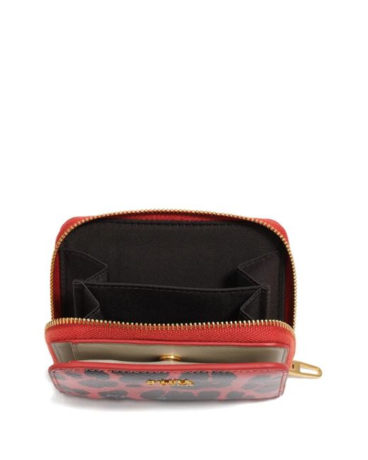 Bimba Y Lola Red Leopard-Print Zip Wallet