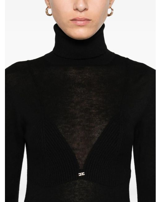 Vestido con cuello alto Elisabetta Franchi de color Black