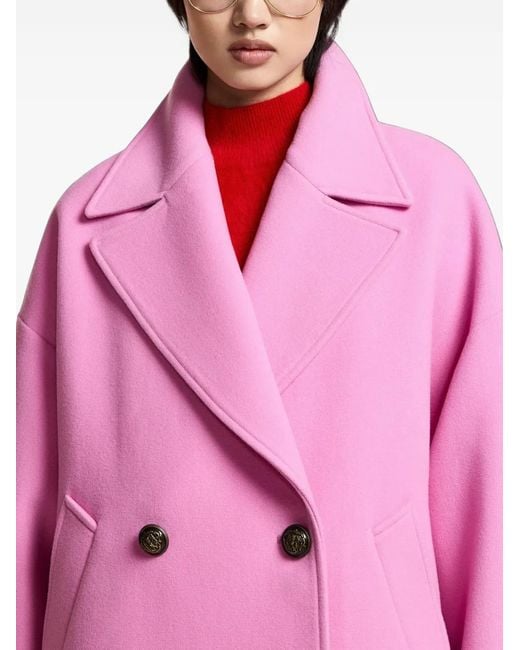 Essentiel Antwerp Pink Kidney Double-Breasted Coat