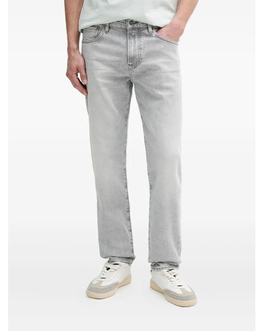 Jeans Con Applicazione Logo di Boss in Gray da Uomo