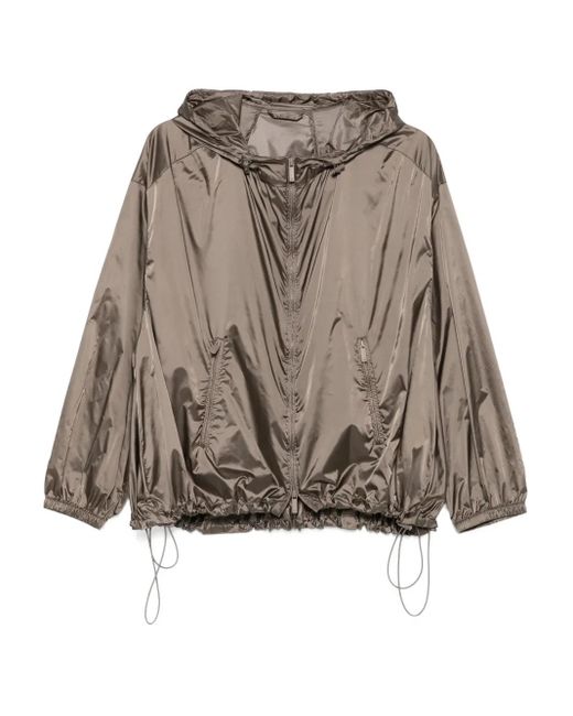 Emporio Armani Brown Hooded Drawstring Jacket