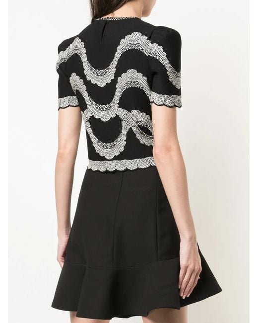 McQueen Black Embroidered Details Top