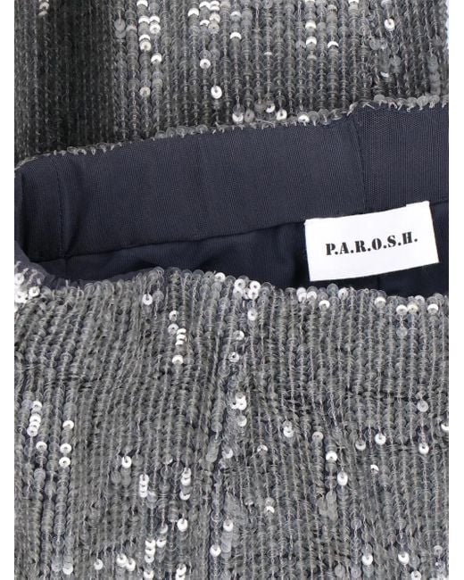 Pantalon Ample Brodé De Sequins P.A.R.O.S.H. en coloris Gray