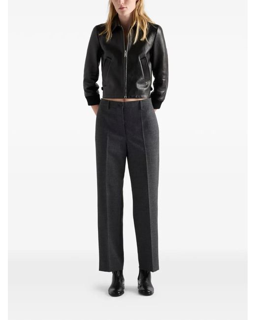 Prada Black Leather Blouson Jacket