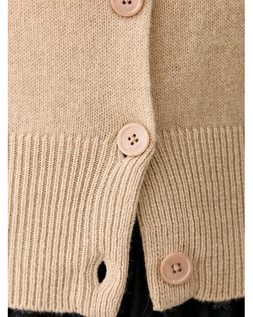 Joop! Natural Buttoned Ribbed-Trim Cardigan