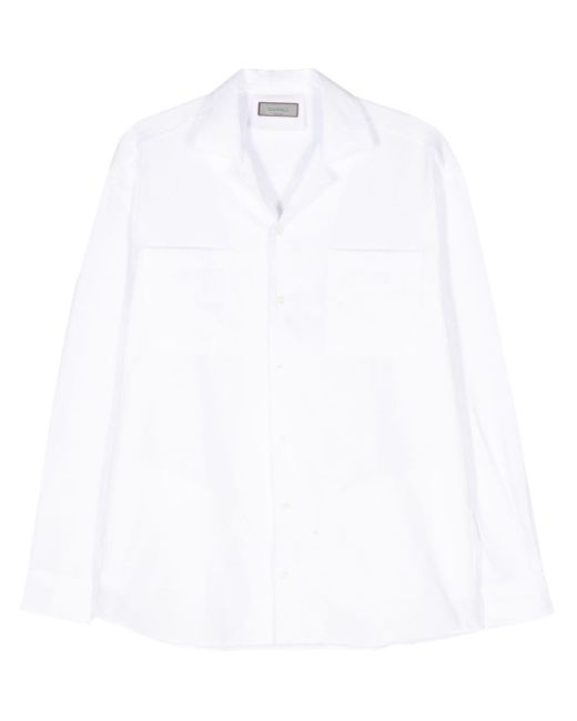 Canali White Spread-collar Textured Shirt for men