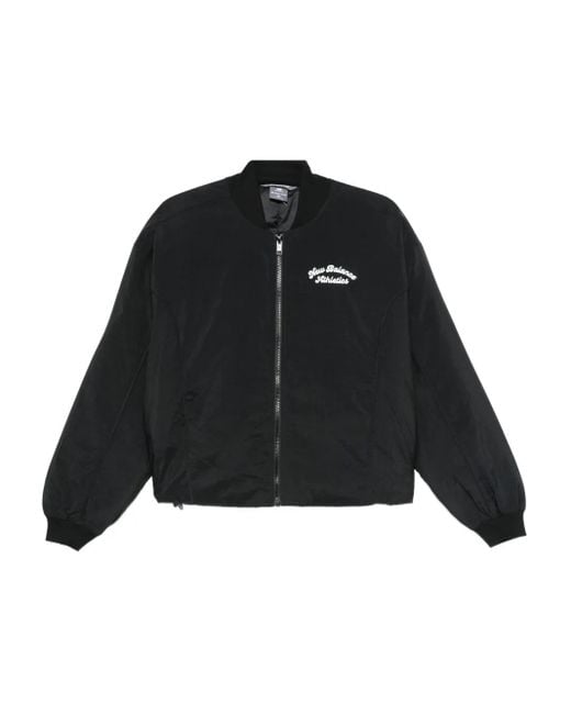 New Balance Black Embroidered zip-up jacket