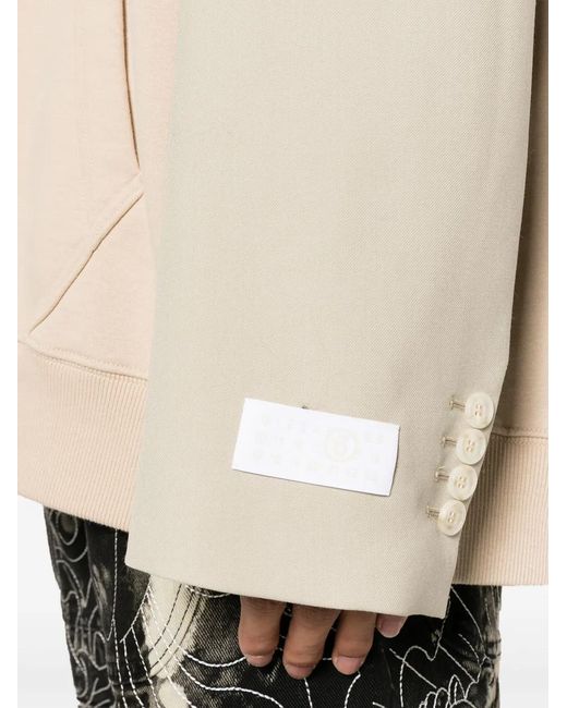 MM6 by Maison Margiela Natural Tailored Hooded Sweatshirt for men