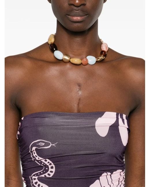 Cala De La Cruz Purple Floral Snake Print Dress