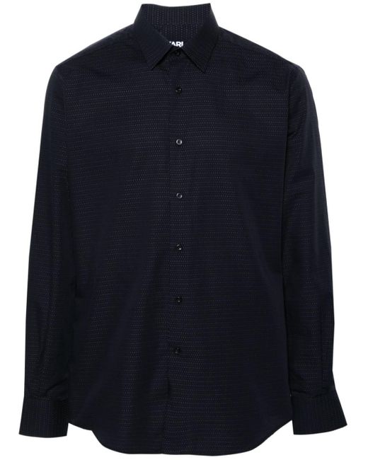 Karl Lagerfeld Blue Polka-dot Cotton Shirt for men