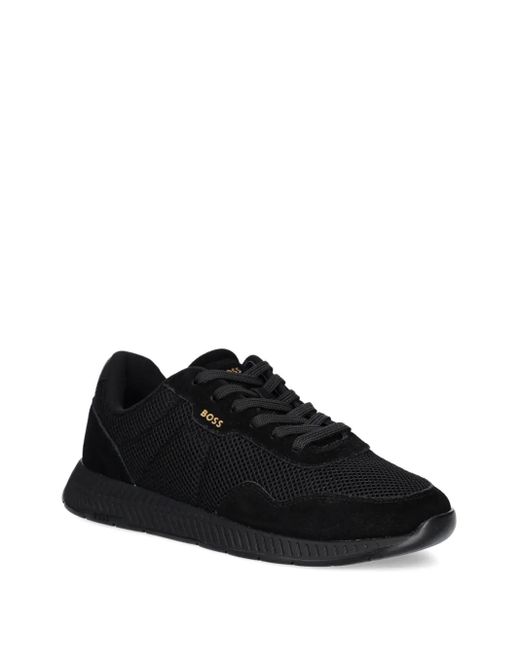 Boss Black Titanium Mesh-Panel Sneakers for men