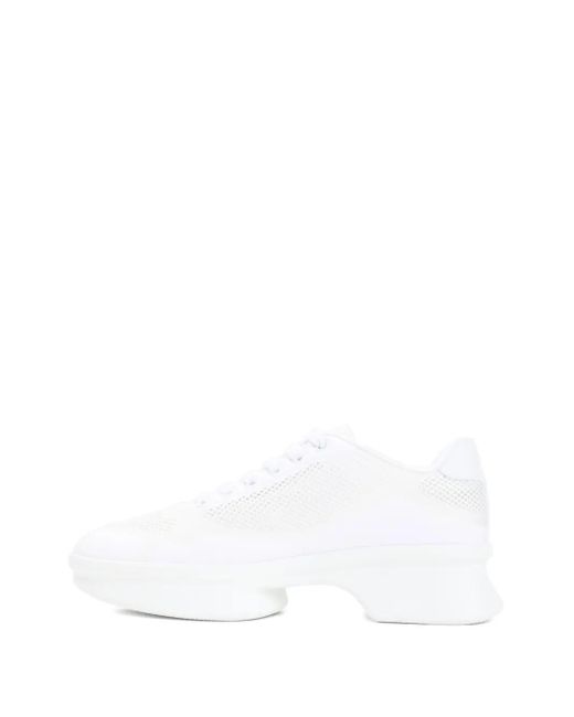 Prada White Sneakers mit Mesh-Einsatz