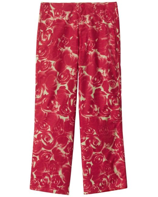Pantaloni con stampa di Burberry in Red da Uomo