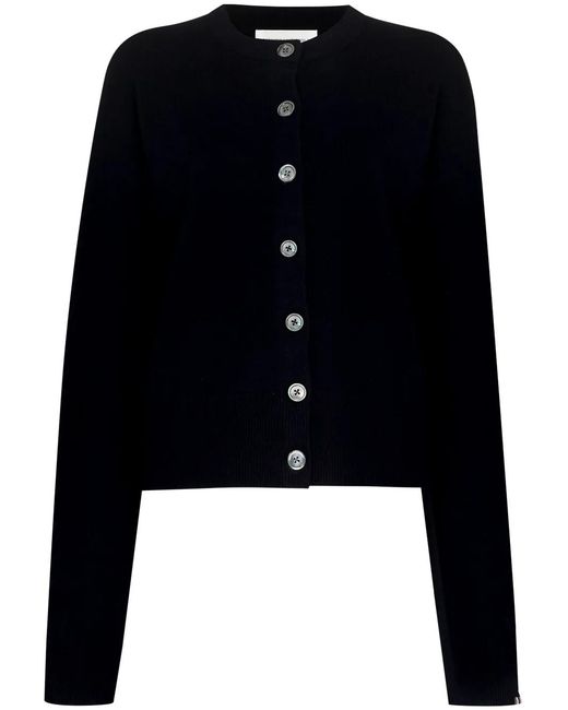 Extreme Cashmere Blue Button-Up Cashmere-Blend Cardigan