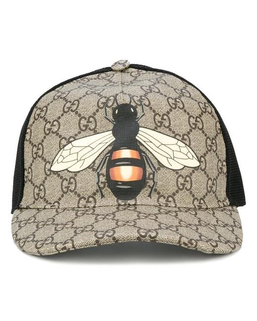 Gucci Multicolor Bee Print Gg Supreme Baseball Cap for men