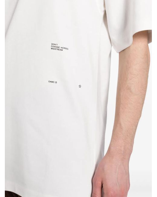 OAMC White Photograph-Print Cotton T-Shirt for men