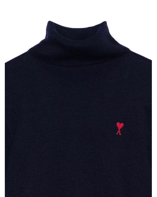 AMI Black Ami De Coeur Turtleneck Sweater