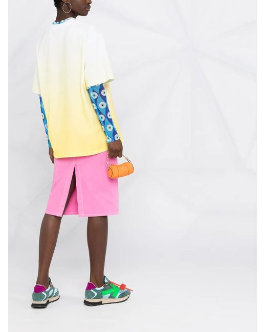 Camiseta Con Logo Estampado MSGM de color Yellow