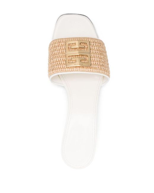 Sandales 50 mm en raphia à logo 4G Givenchy en coloris Natural