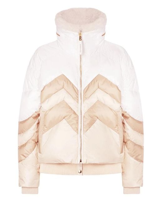Bogner Natural Valea Chevron-Pattern Quilted Ski Jacket
