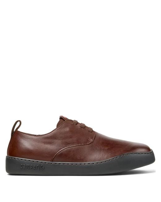 Camper Brown Peu Touring Lace-Up Leather Sneakers for men