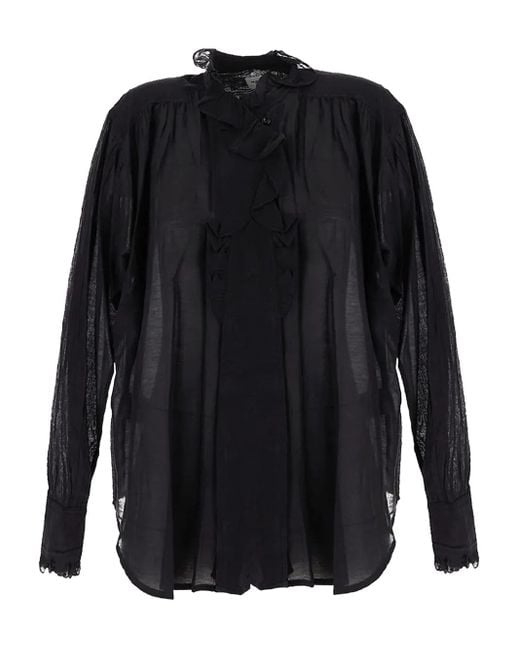 Isabel Marant ラッフル ブラウス Black
