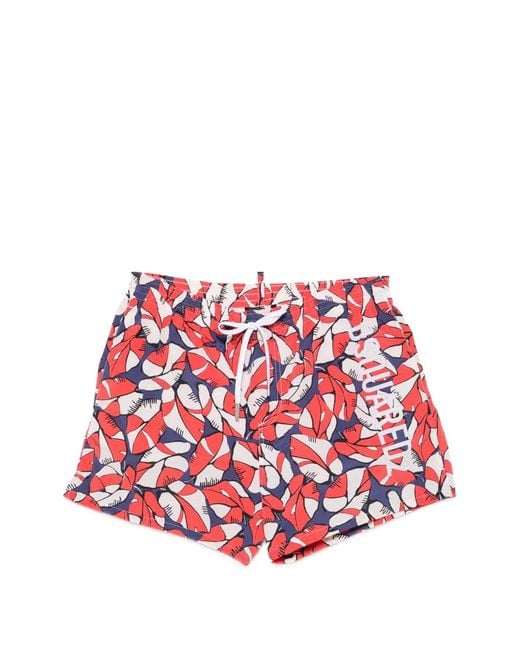 Bañador Con Hojas Estampadas DSquared² de hombre de color Red