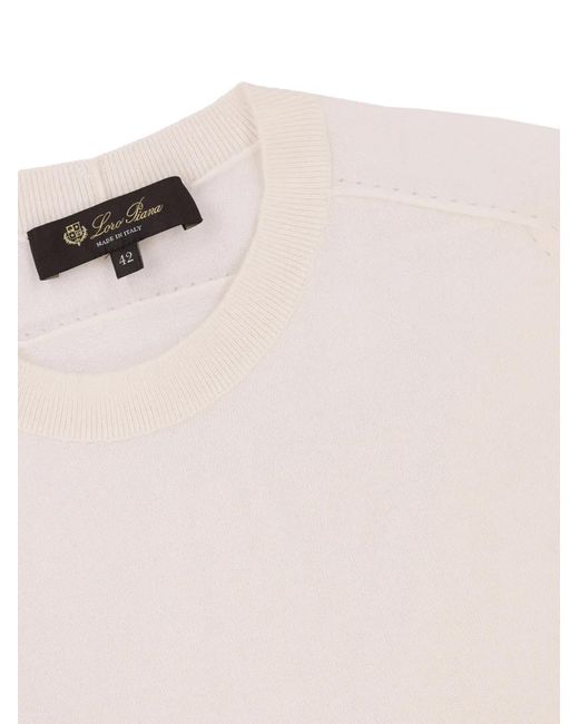 Loro Piana White Ribbed Sweater