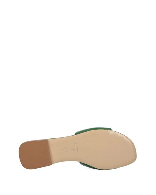 Baldinini Green Logo-Plaque Sandals