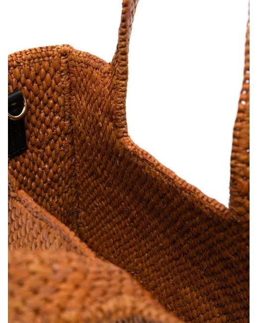 Loewe Brown Font Tote Raffia Tote Bag