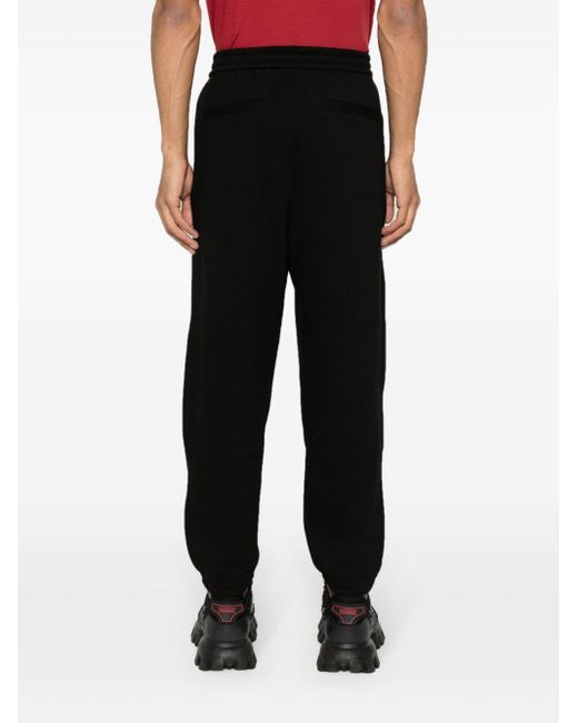 Emporio Armani Black Logo-embroidered Jersey Trousers for men