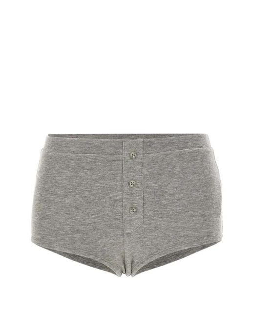 Entire studios Gray Booty Buttons-Ribbed Shorts