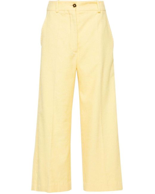 Patou Yellow Towelling-finish Straight-leg Trousers