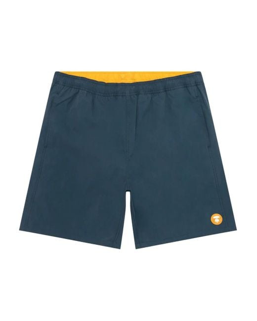 Aape By A Bathing Ape Blue Logo-Detail Shorts for men