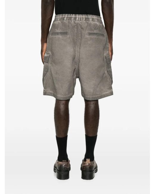 Rick Owens Gray Cargobela Drawstring Cargo Shorts for men