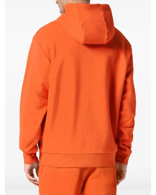 Philipp Plein Orange Hoodie En Coton Mélangés for men